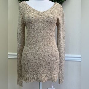 GUESS Knitted Sweater with Sequins and Open Back Design. Size: XS